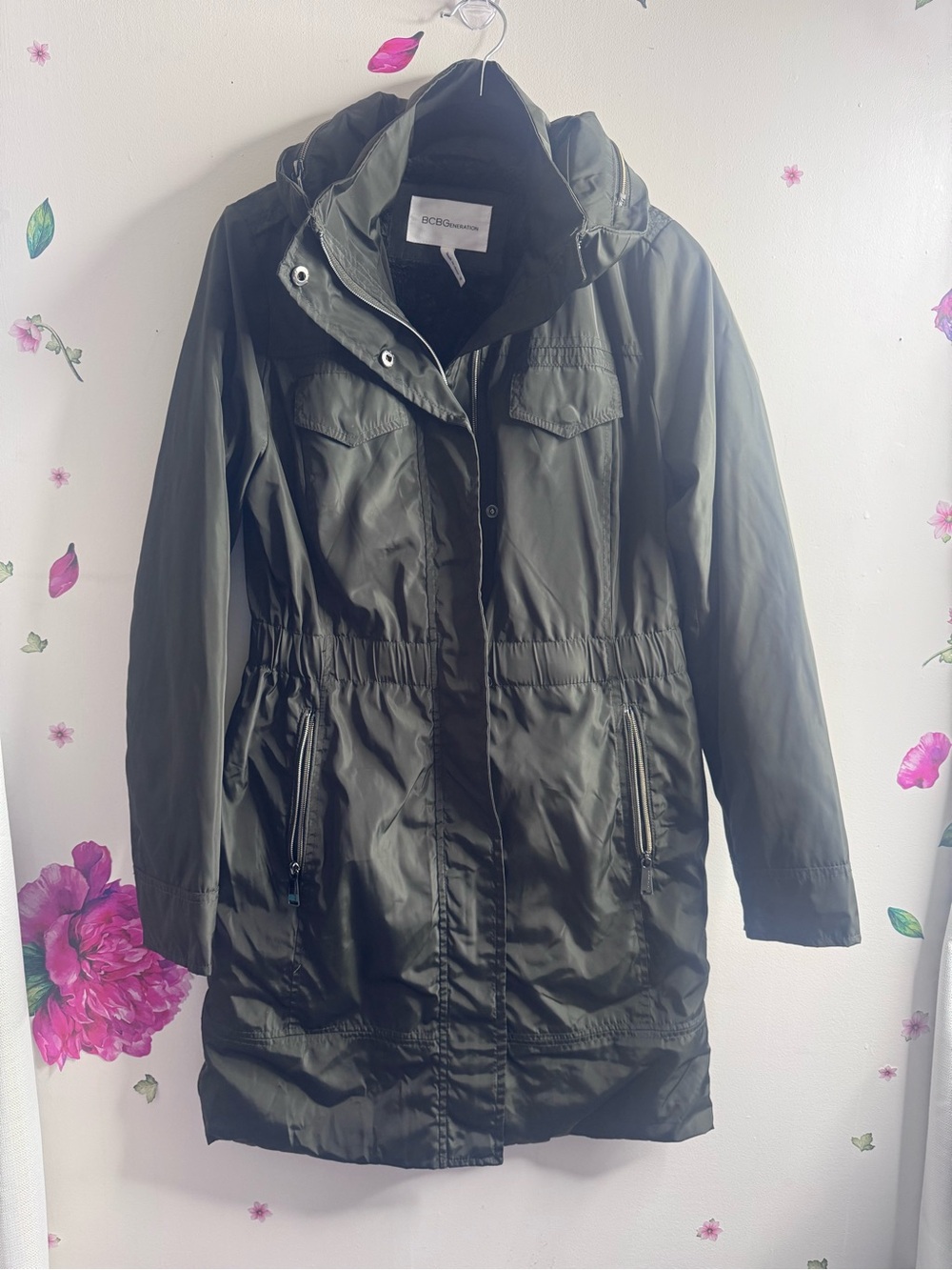 BCBGeneration Olive Utility Hooded Parka